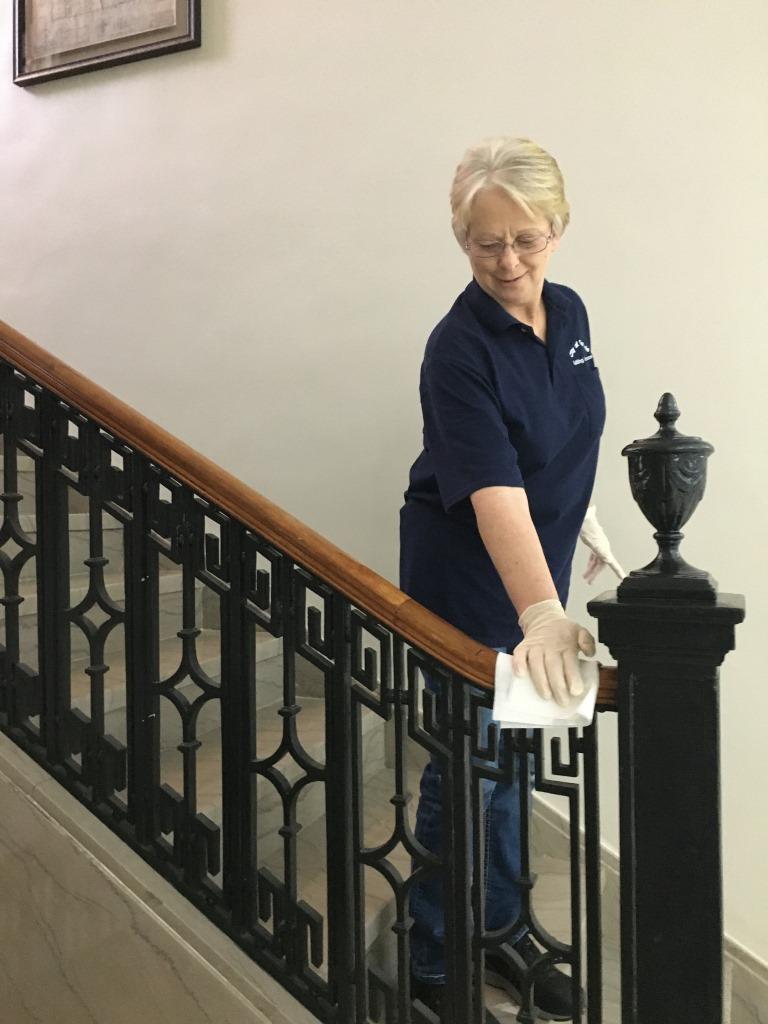 Kathy at handrail