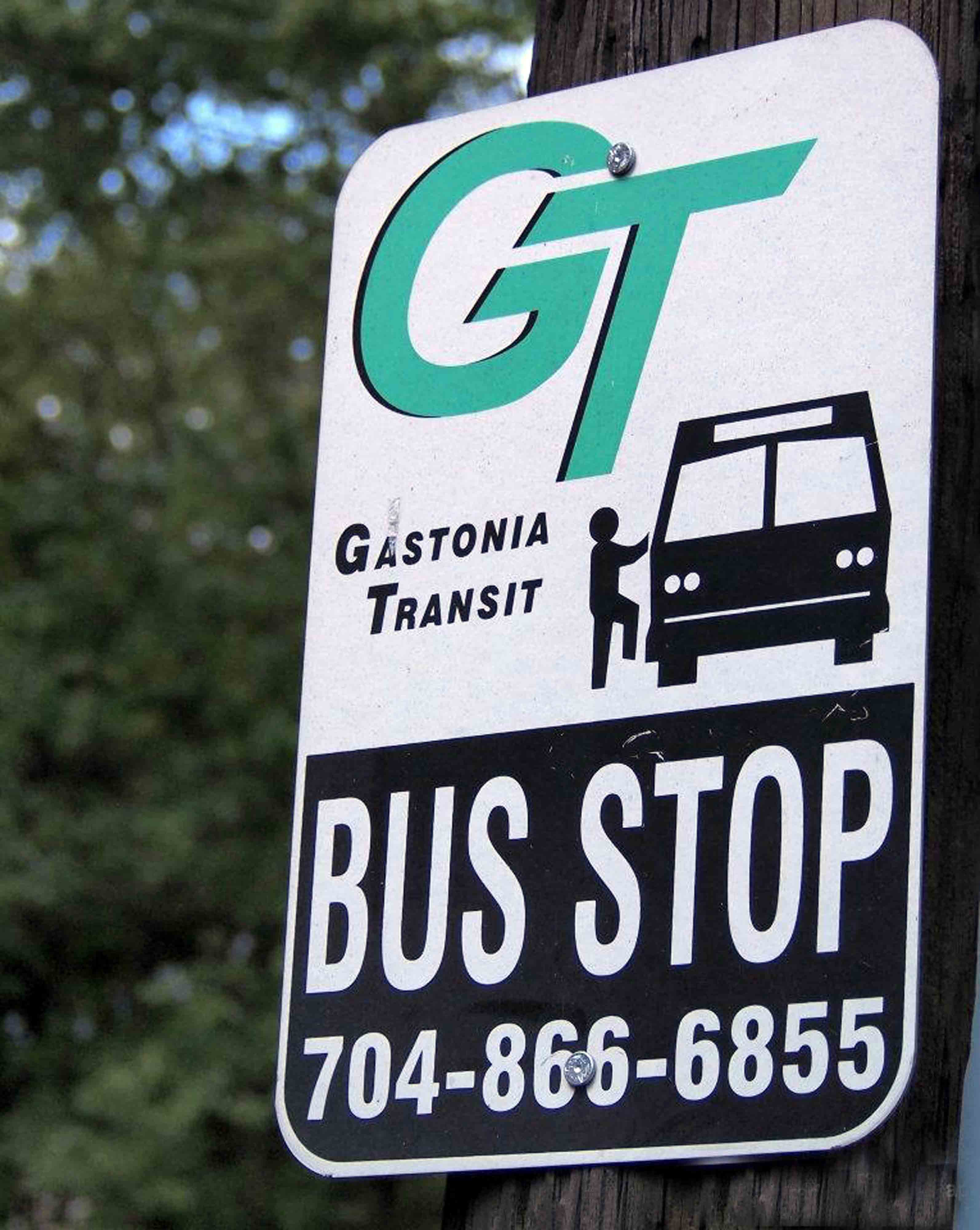 Transit bus stop sign 2013